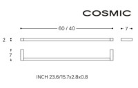 TOALLERO LAVABO 60cm METRIC COSMIC
